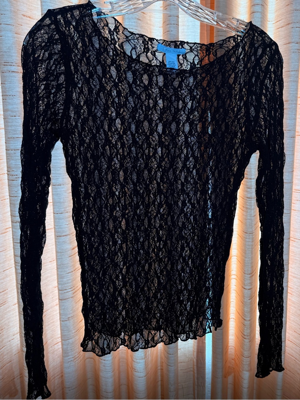 Tilly's Black Lace Long Sleeve Top